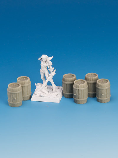 T00048 Small Wooden Barrels (6)